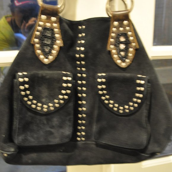 Fab Studded Hobo Tote Bag - Picture 3 of 11